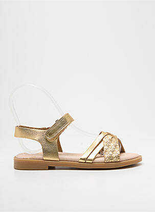 Sandales/nu pieds tissage satiné chiquet or LOLA CANALES fille