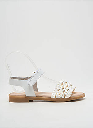 Sandales/nu pieds matière lisse chiquet blanc LOLA CANALES fille