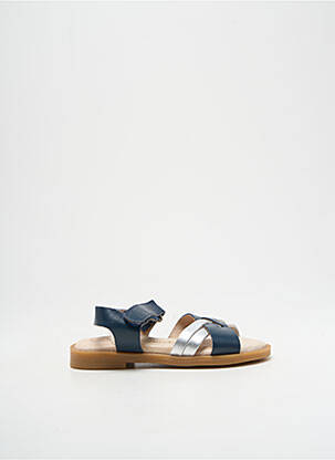Sandales/nu pieds tissage satiné chiquet bleu LOLA CANALES fille