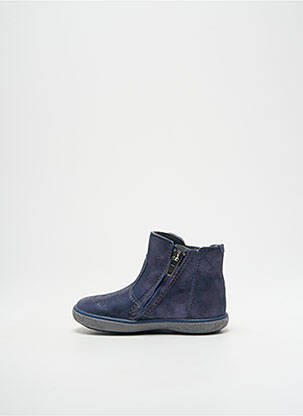 Bottines/boots matière lisse bout rond bleu NOËL fille