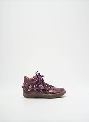 Bottillons matière lisse bout rond violet NOËL fille
