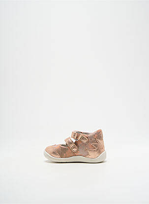 Ballerines tissage satiné bout rond orange NOËL fille