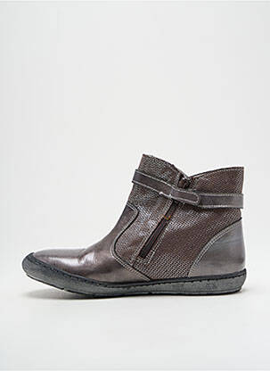 Bottines/boots matière lisse bout rond argent BELLAMY fille