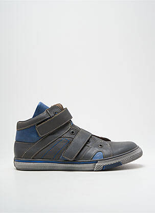 Baskets matière lisse bout rond bleu BELLAMY homme