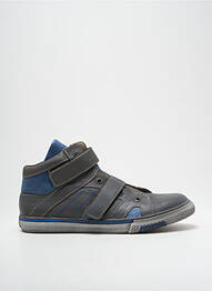 Baskets matière lisse bout rond bleu BELLAMY homme