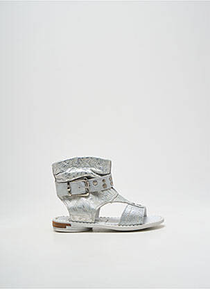 Sandales/nu pieds tissage satiné chiquet argent BELLAMY fille