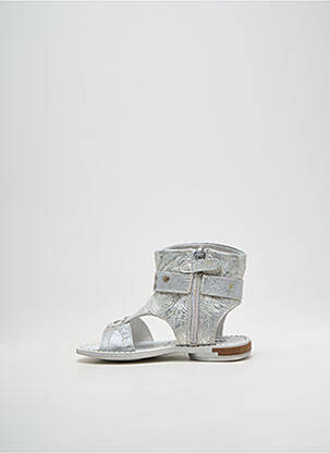 Sandales/nu pieds tissage satiné chiquet argent BELLAMY fille