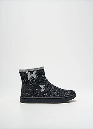 Bottines/boots tissage satiné bout rond noir KICKERS fille