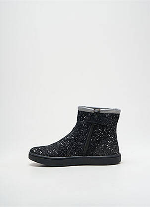 Bottines/boots tissage satiné bout rond noir KICKERS fille