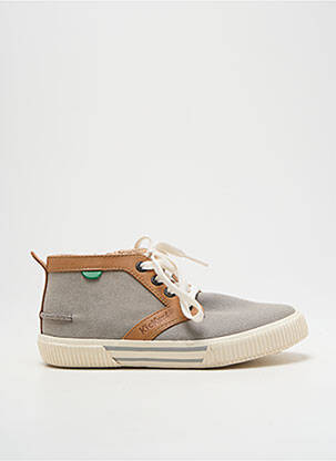 Baskets nubuck bout rond gris KICKERS garçon