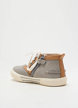 Baskets nubuck bout rond gris KICKERS garçon