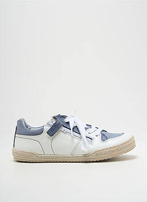 Baskets tissage satiné blanc KICKERS garçon