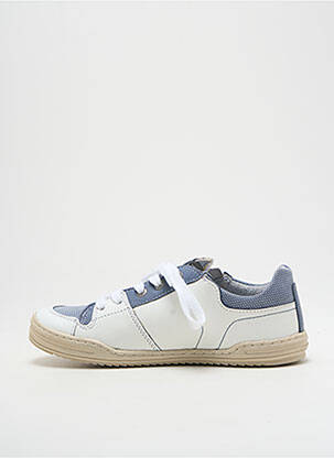 Baskets tissage satiné blanc KICKERS garçon