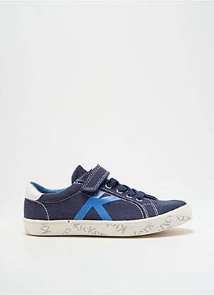 Baskets tissage toile plateforme bleu KICKERS garcon