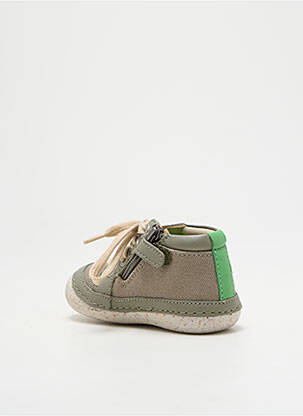 Bottillons matière lisse bout rond vert KICKERS garçon