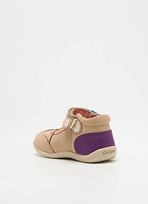 Ballerines tissage satiné bout rond beige KICKERS fille