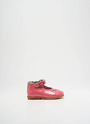 Ballerines tissage satiné chiquet rose KICKERS fille