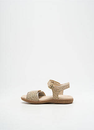 Sandales/nu pieds matière lisse bout ouvert beige KICKERS fille