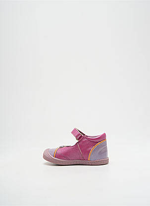 Ballerines tissage satiné bout rond violet KICKERS fille