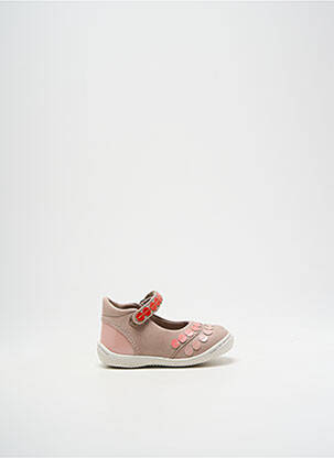 Ballerines matière lisse bout rond rose KICKERS fille