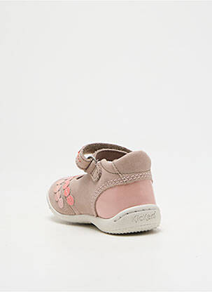 Ballerines matière lisse bout rond rose KICKERS fille