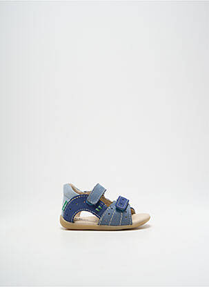 Sandales/nu pieds nubuck bout ouvert bleu KICKERS garçon