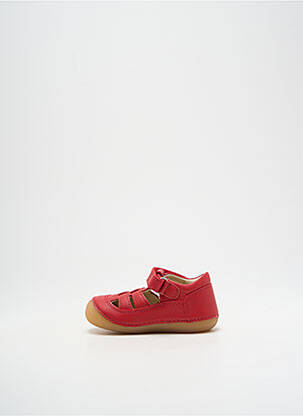 Sandales/nu pieds matière lisse bout rond rouge KICKERS garcon