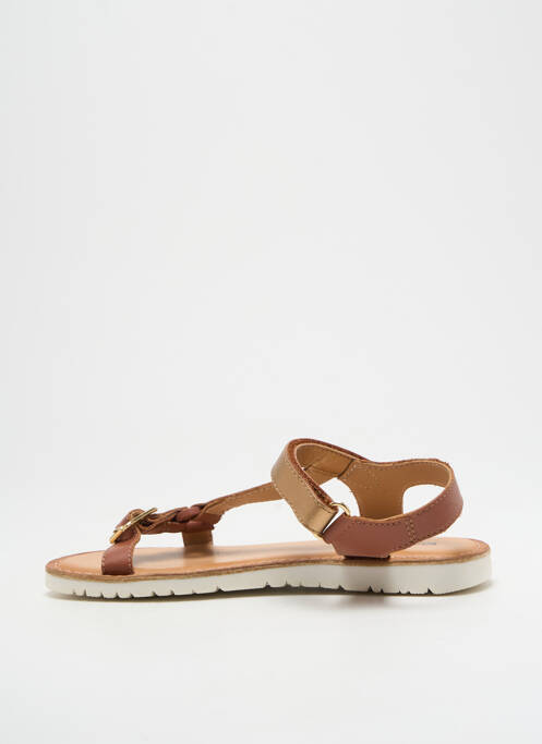 Sandales/nu pieds tissage satiné bout ouvert marron KICKERS fille