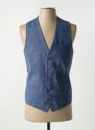 Gilet sans manche coupe cintrée bleu MONSIEUR HECTOR homme