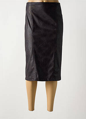 Jupe mi-longue coupe droite noir GRIFFON femme