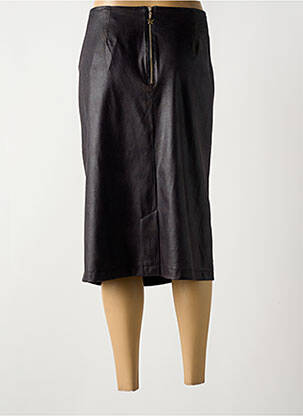 Jupe mi-longue coupe droite noir GRIFFON femme