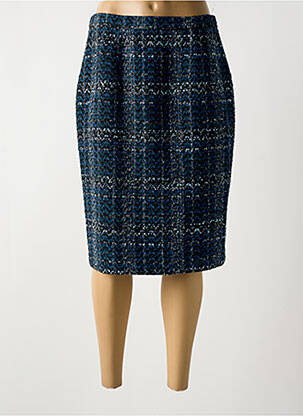 Jupe mi-longue taille à pinces bleu GRIFFON femme