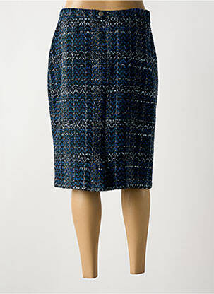 Jupe mi-longue taille à pinces bleu GRIFFON femme