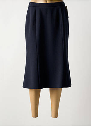 Jupe mi-longue coupe droite évasée sur le bas bleu ANNE KELLY femme