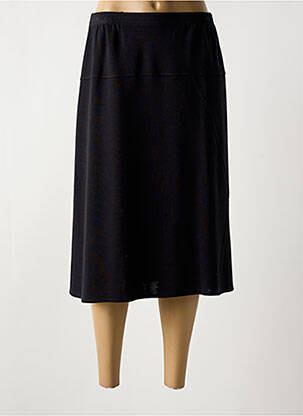 Jupe mi-longue coupe droite noir GRIFFON femme