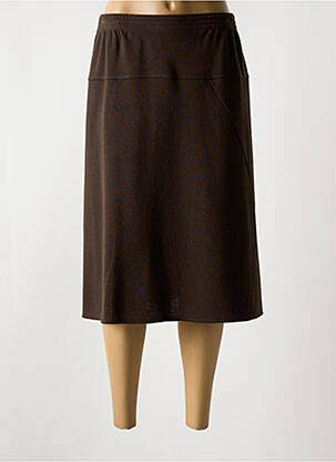 Jupe mi-longue coupe droite marron GRIFFON femme