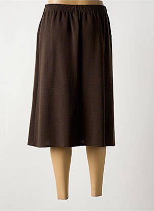 Jupe mi-longue coupe droite marron GRIFFON femme