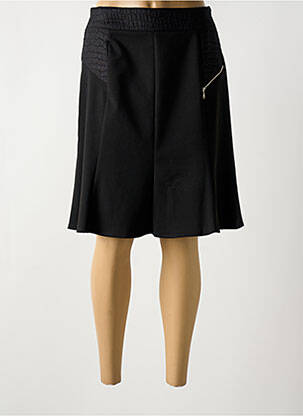 Jupe mi-longue stretch noir GEVANA femme