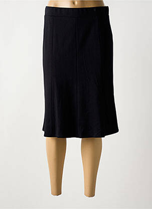 Jupe mi-longue coupe droite évasée sur le bas noir BARBARA LEBEK femme