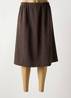 Jupe mi-longue coupe évasée marron GRIFFON femme