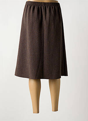 Jupe mi-longue coupe évasée marron GRIFFON femme
