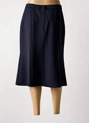 Jupe mi-longue coupe droite évasée sur le bas bleu ANNE KELLY femme