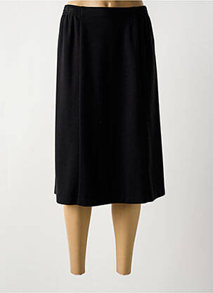 Jupe mi-longue coupe évasée noir GEVANA femme