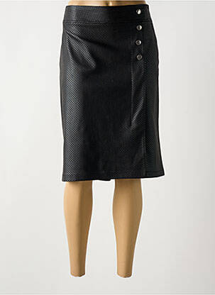 Jupe mi-longue coupe droite noir GRIFFON femme