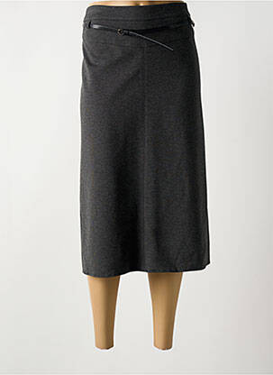 Jupe mi-longue coupe droite gris BARBARA LEBEK femme