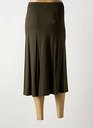 Jupe mi-longue stretch vert YERSE femme