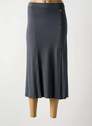 Jupe mi-longue stretch gris YERSE femme