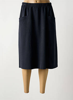 Jupe mi-longue coupe droite bleu PLURIELLES femme