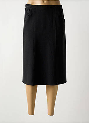 Jupe mi-longue coupe droite noir PLURIELLES femme