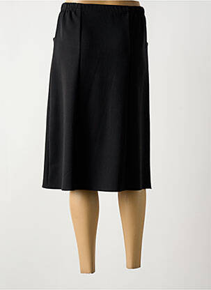 Jupe mi-longue coupe droite noir PLURIELLES femme